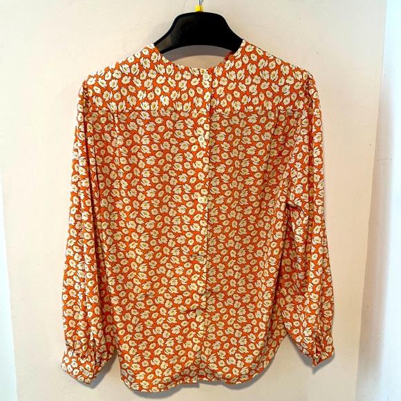 Ports 1961 Vintage Peachy Long Sleeve Floral Print Button Back Blouse 12 - Picture 3 of 6